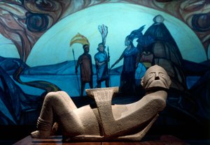 Reclining Temple Figure, Called a Chac-Mool, Tarascan by Pre Columbian